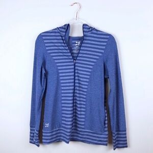 City Sports Two Tone Blue Athletic Zip Up Hoodie S